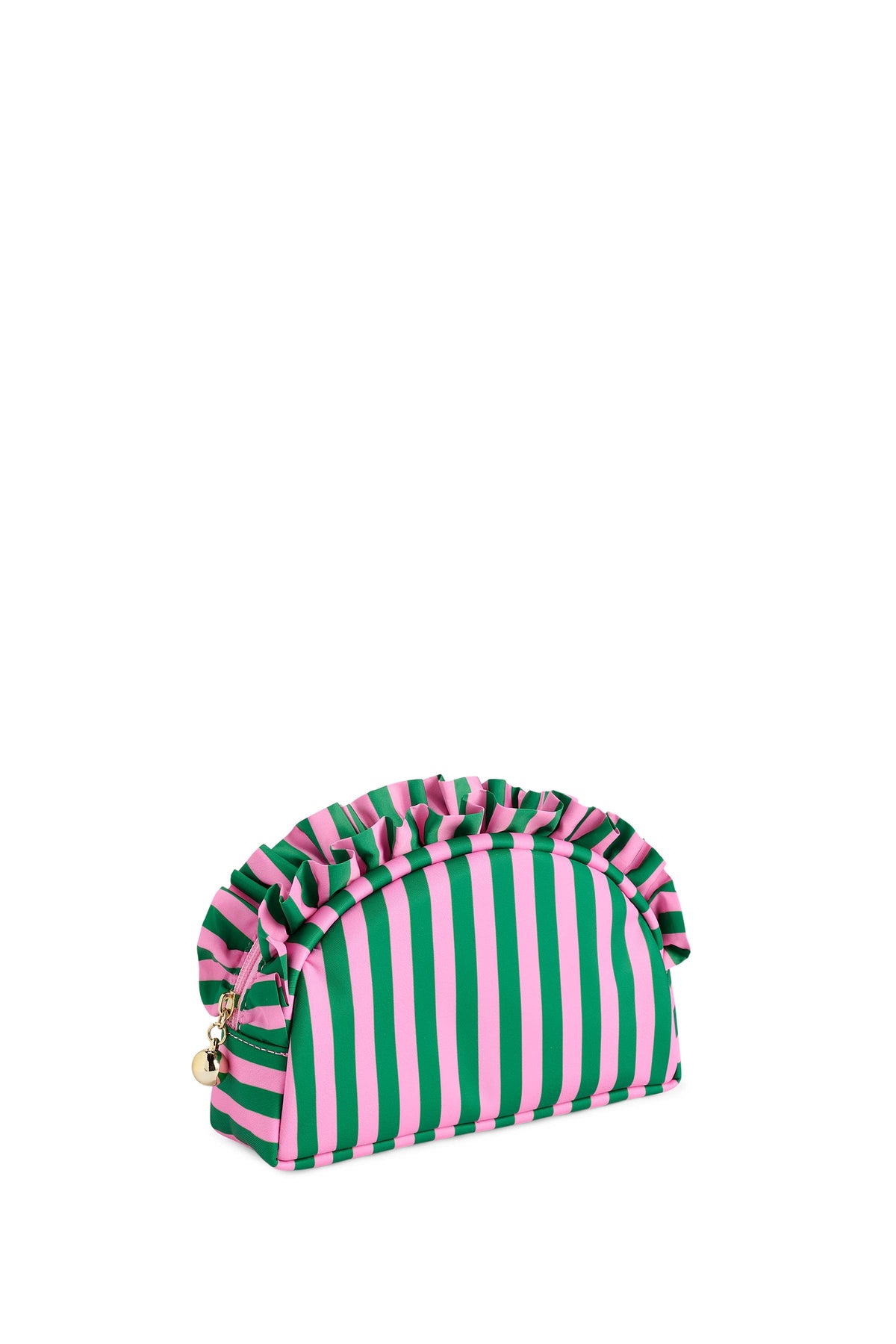 STRIPE RUFFLE SMALL ZIP POUCH