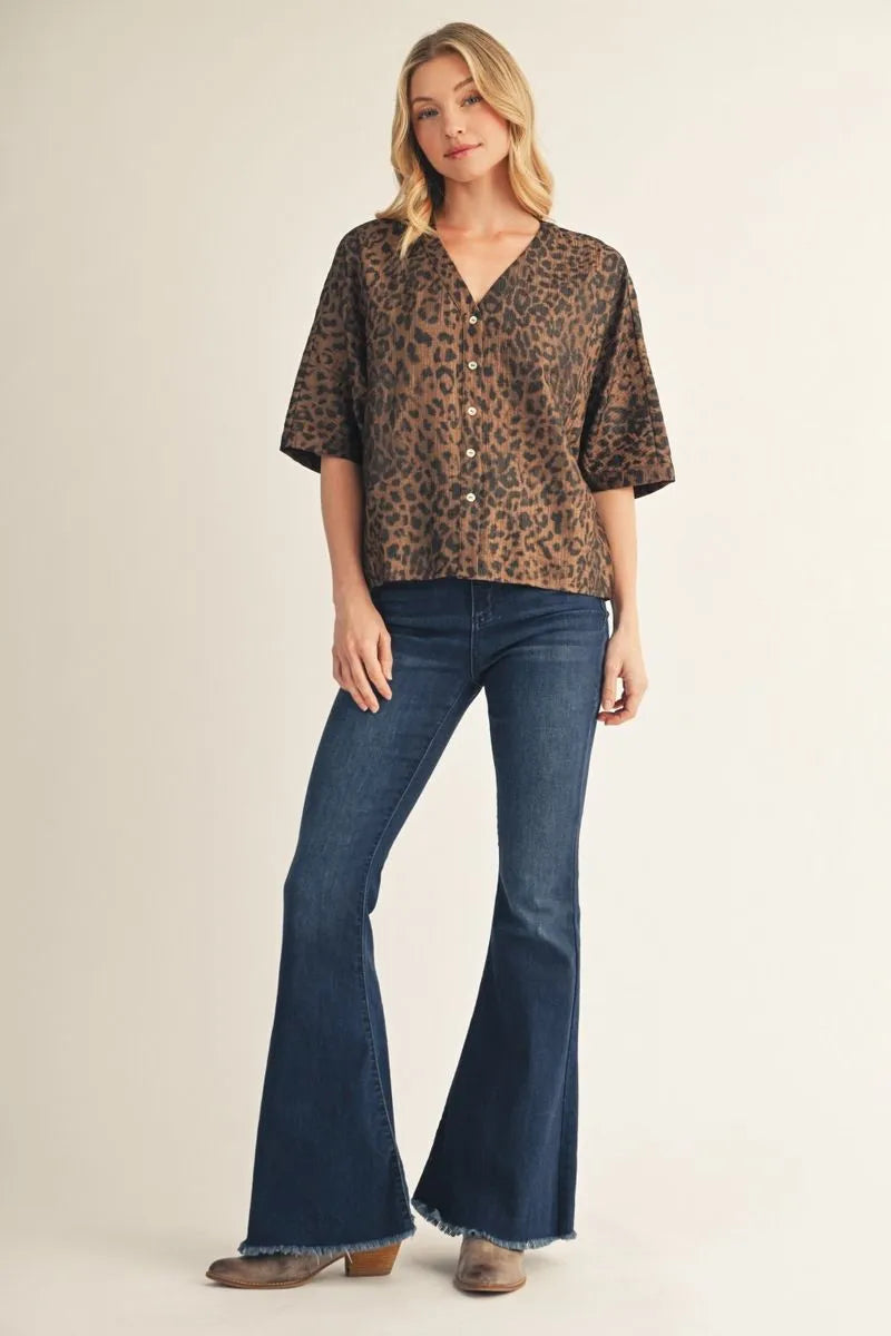 Metallic Leopard Top
