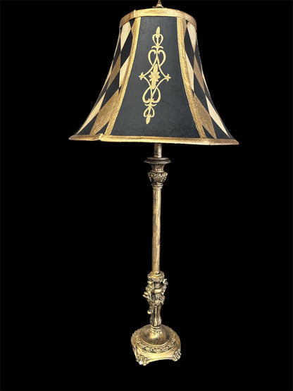 Gold and Black Harlequin Design Lamp
