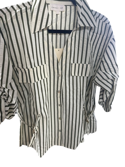 Olive Striped Blouse