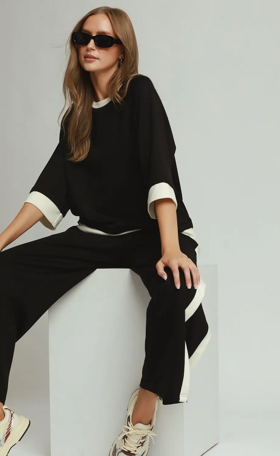 Colorblock Side Stripe Staight Pants