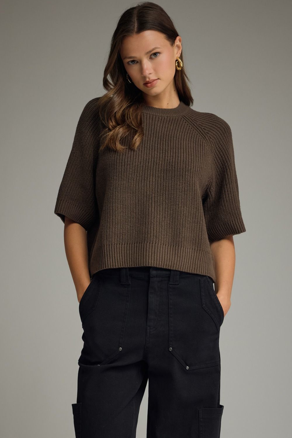 Short Sleeve Sweater Knit Top