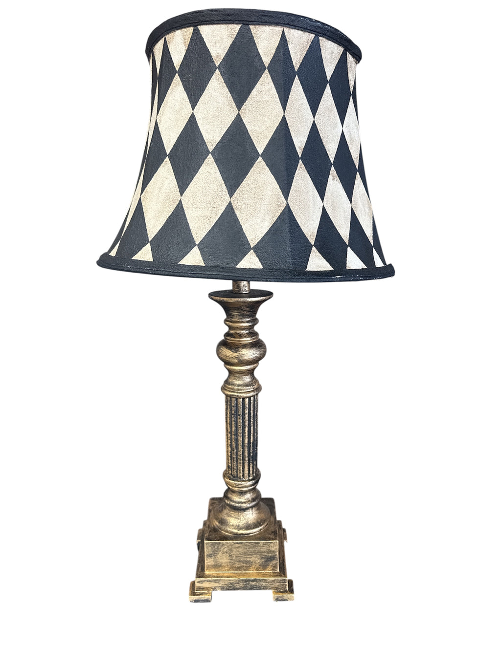 Harlequin Black and White Antiqued Lamp