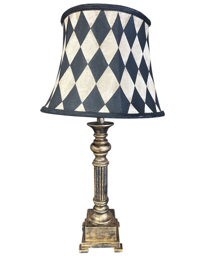 Harlequin Black and White Antiqued Lamp