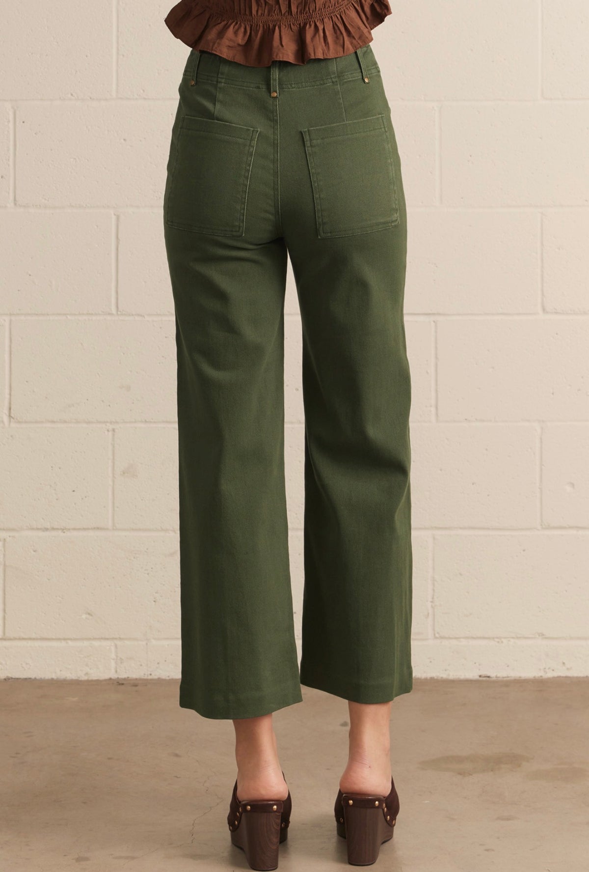 Hunter Green Wide Leg Pants