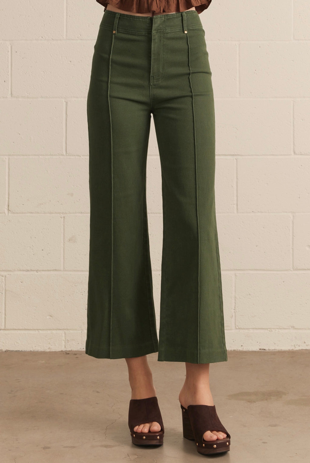 Hunter Green Wide Leg Pants