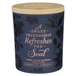 Sweet Friendship Fresh Lotus Blossom Scented Candle in a Glass Jar