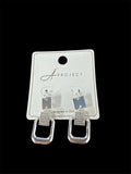 Silver Dangle Square Earing with Embelishments