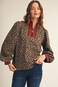 Long Sleeve Leopard Print Top