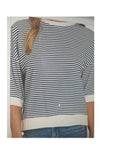 Striped Contrast Trim Ribbed Top
