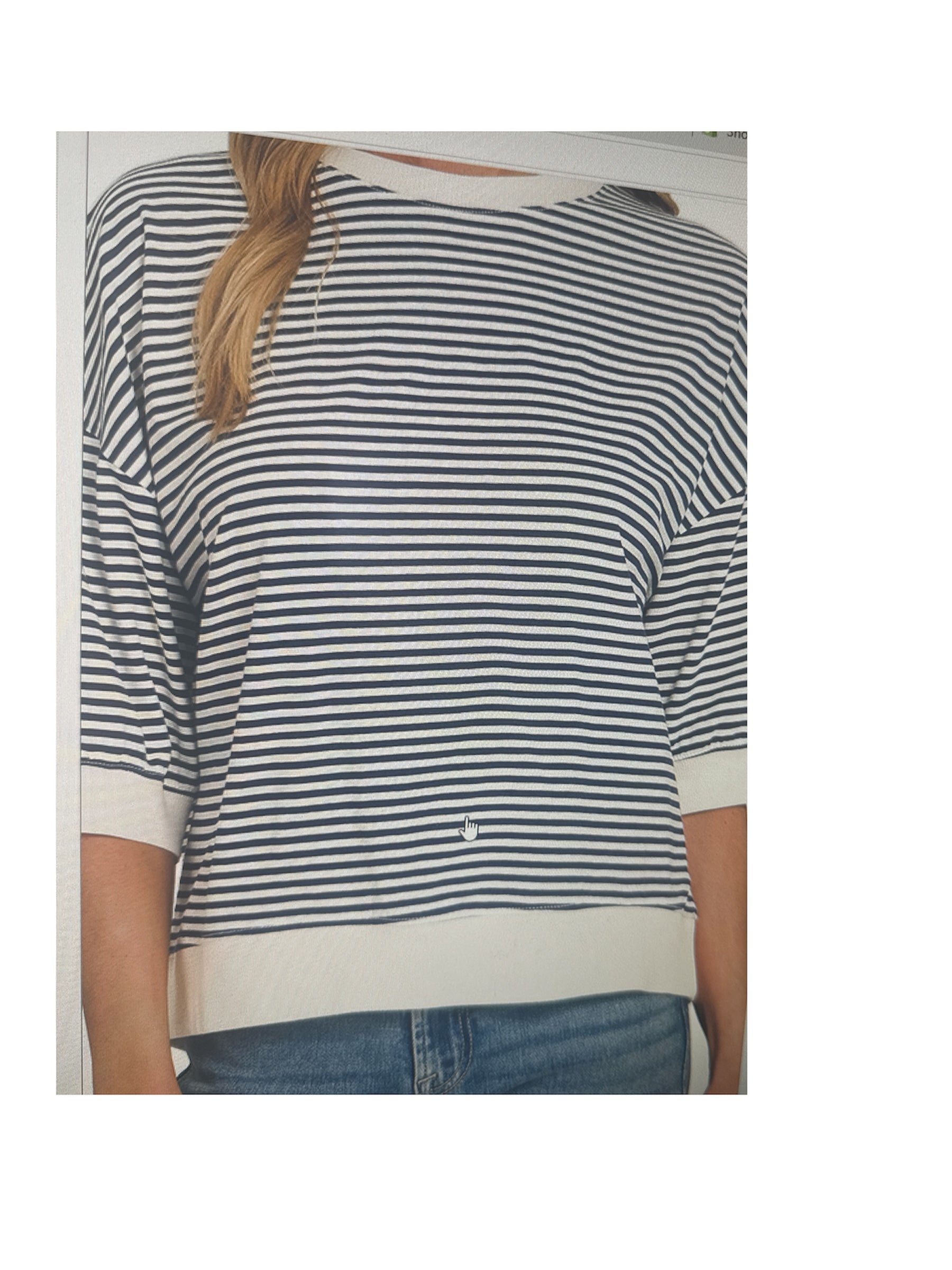 Striped Contrast Trim Ribbed Top