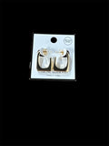 Gold Dangle Squared Shaped Earrings