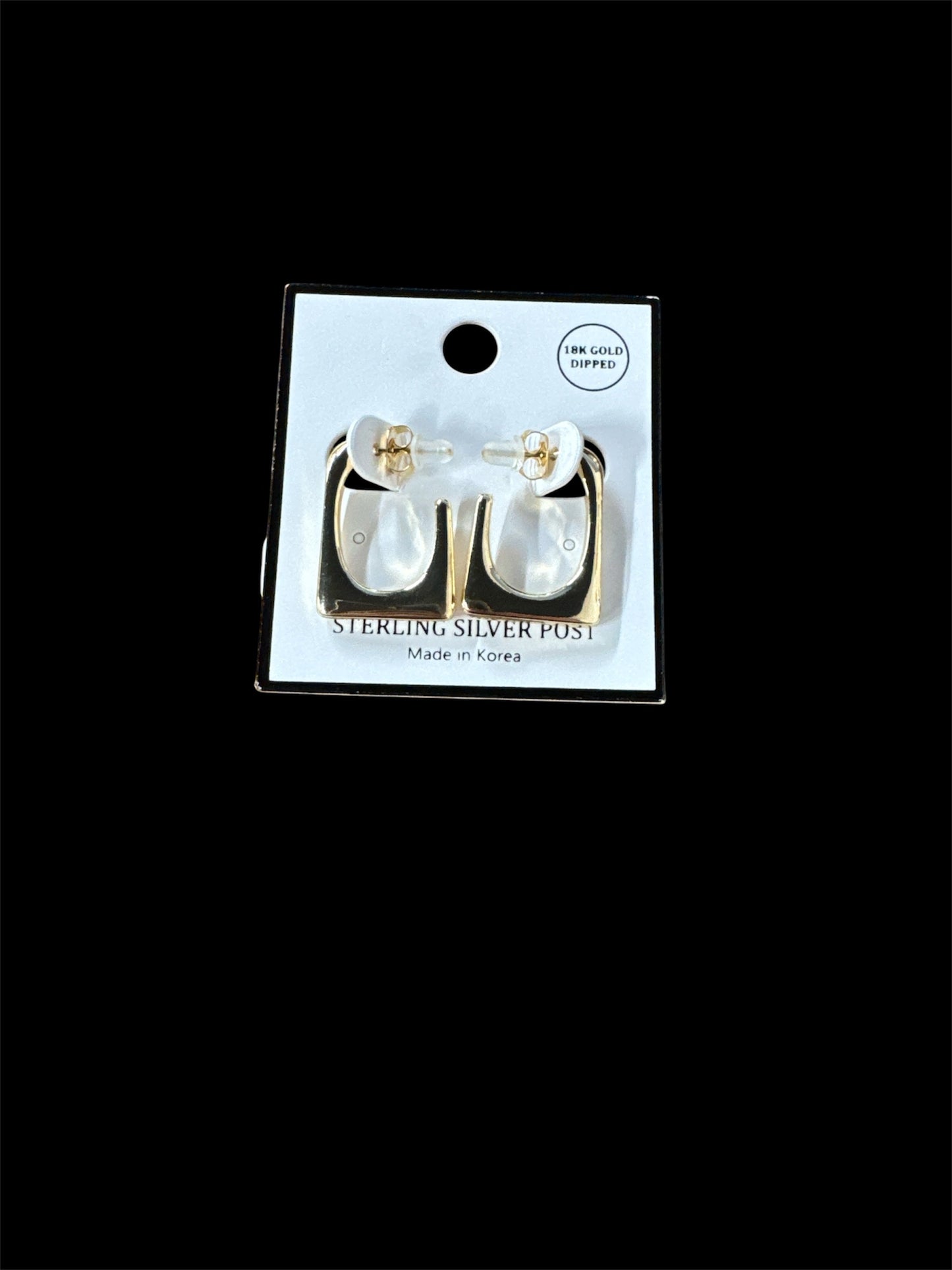 Gold Dangle Squared Shaped Earrings
