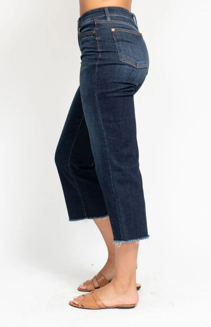 Judy Blue HR Wide Leg Cropped Jeans