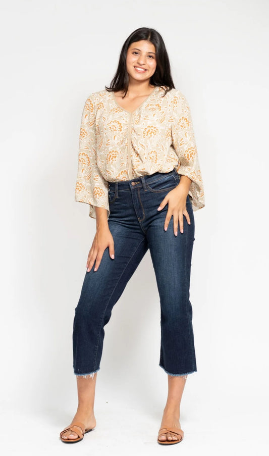 Judy Blue HR Wide Leg Cropped Jeans