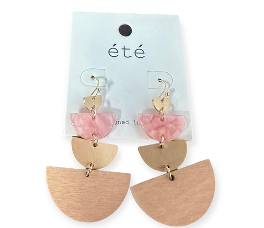 Pink And Gold Earrings