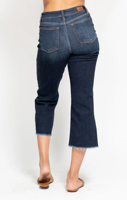 Judy Blue HR Wide Leg Cropped Jeans