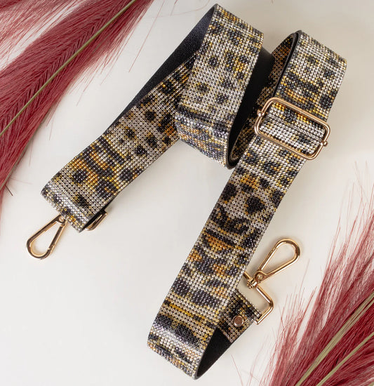 Leopard Rhinestone Purse Strap