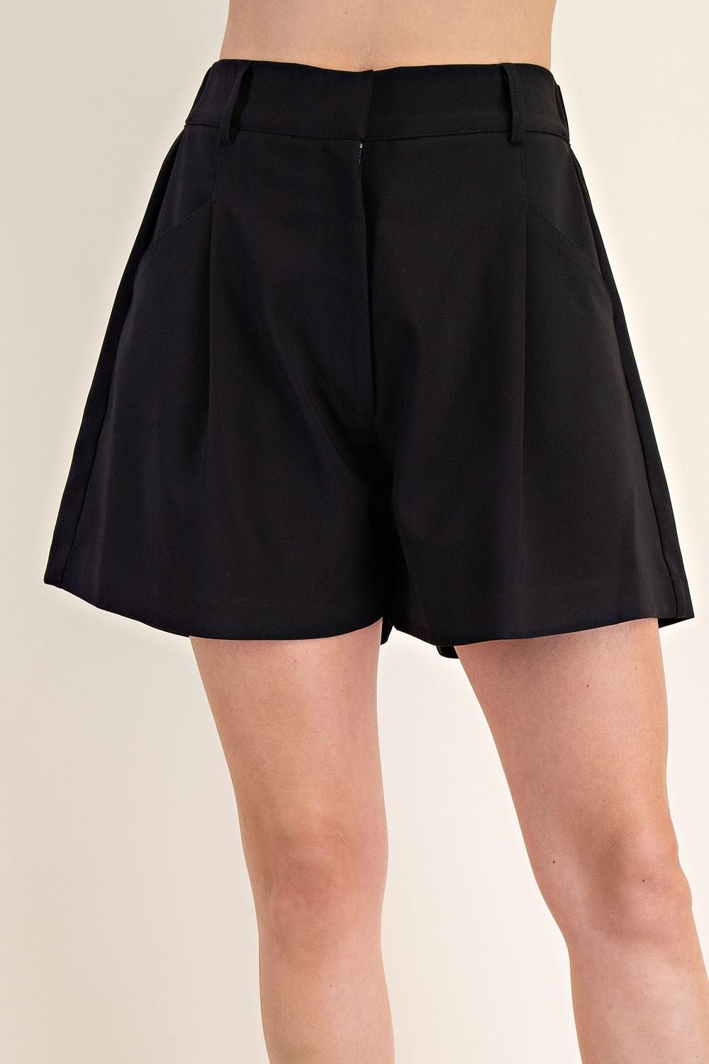 Black Flowy HW Shorts