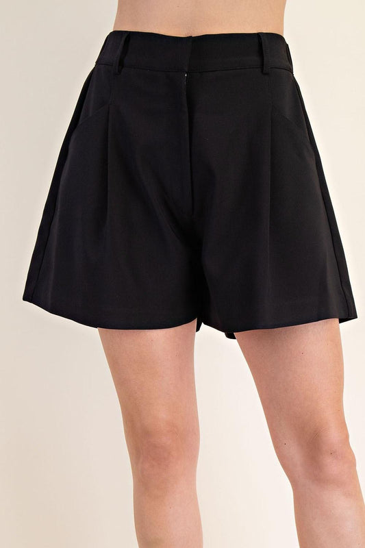 Black Flowy HW Shorts