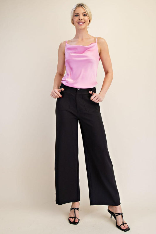 Black Colette Wide Leg Pants