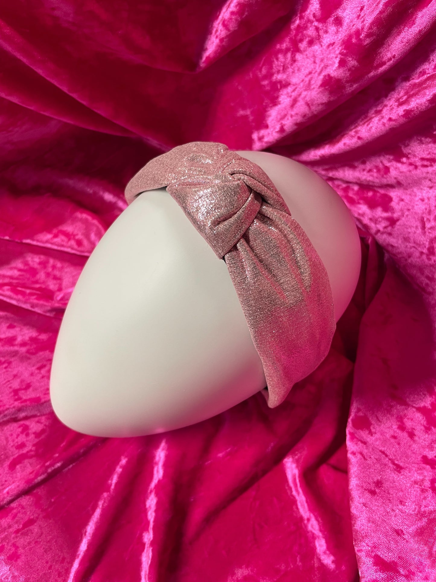 Metallic Topknot Headband - Pink