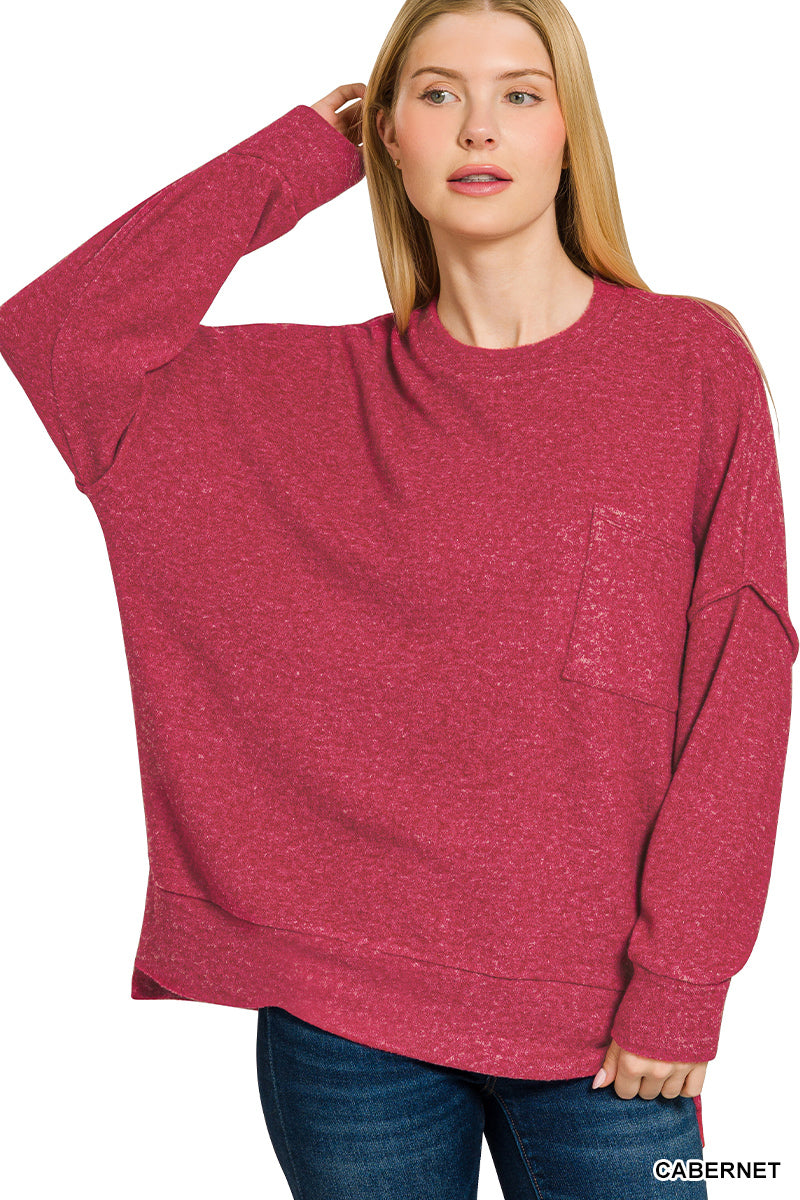Cabernet Drop Shoulder Sweater