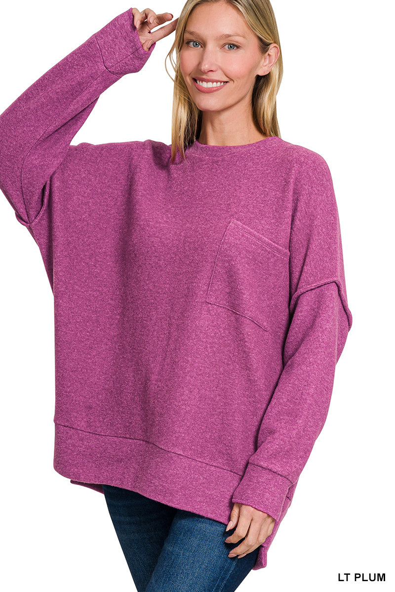 Light Plum Drop Shoulder Sweater