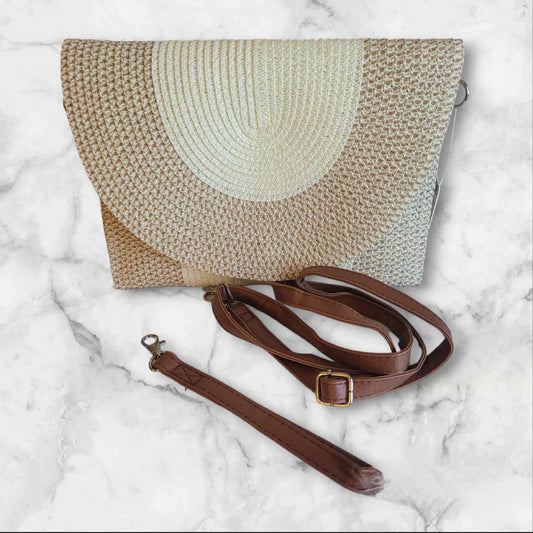 Cream Straw purse