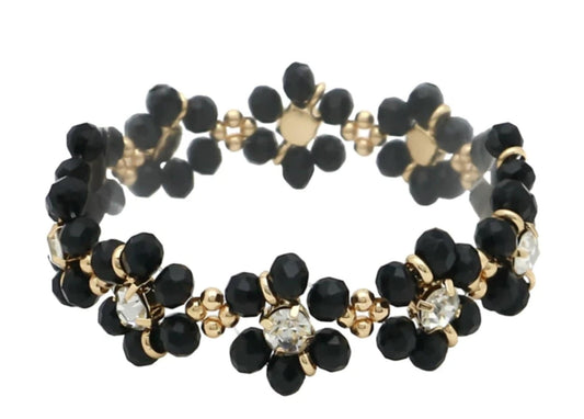 Black Flower W/ Bling Bracelet