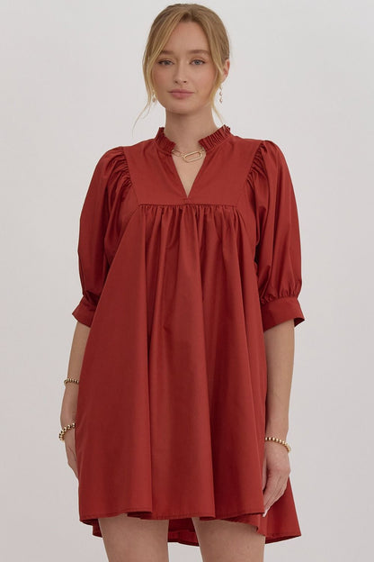 Puff Shoulder Dress