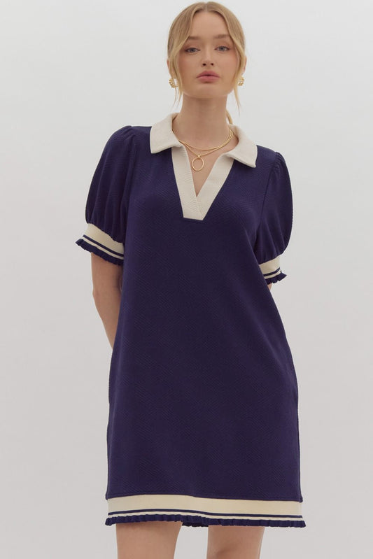 Navy Collared Dress