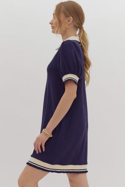 Navy Collared Dress