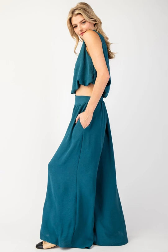 Teal Wide Leg Pant