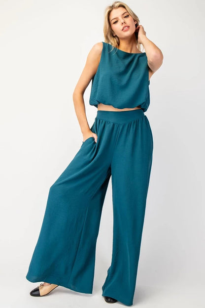 Teal Wide Leg Pant