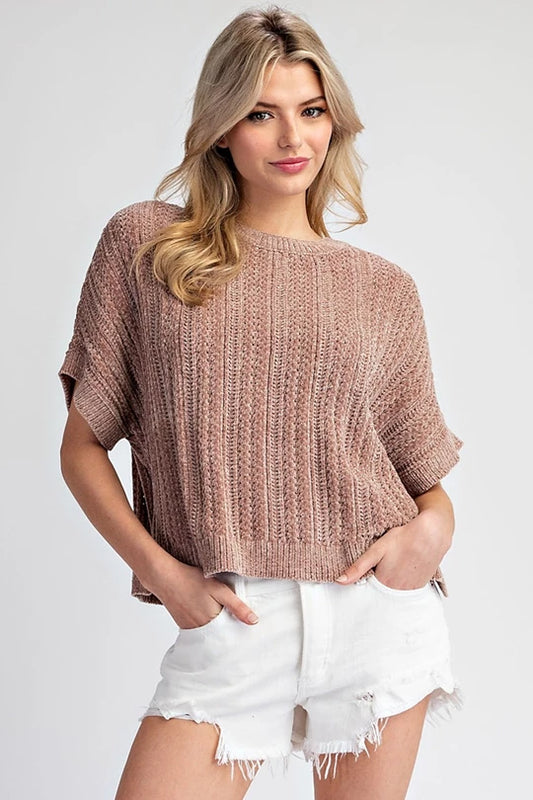 Mocha Soft Knit Sweater Top