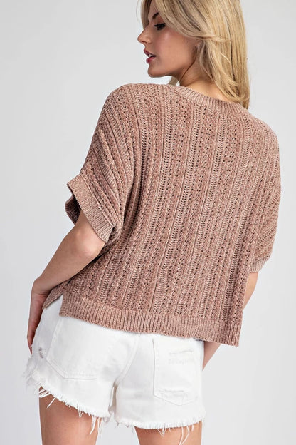 Mocha Soft Knit Sweater Top