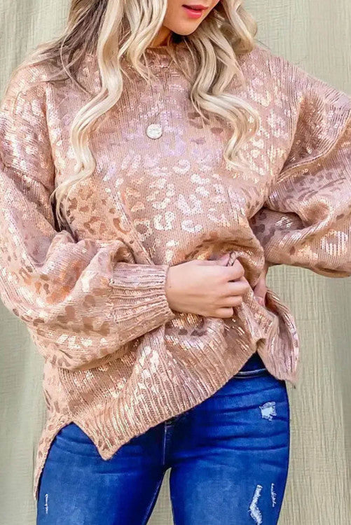 Apricot Leopard Sweater