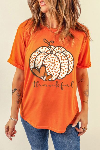 Leopard Pumpkin Graphic T-Shirt