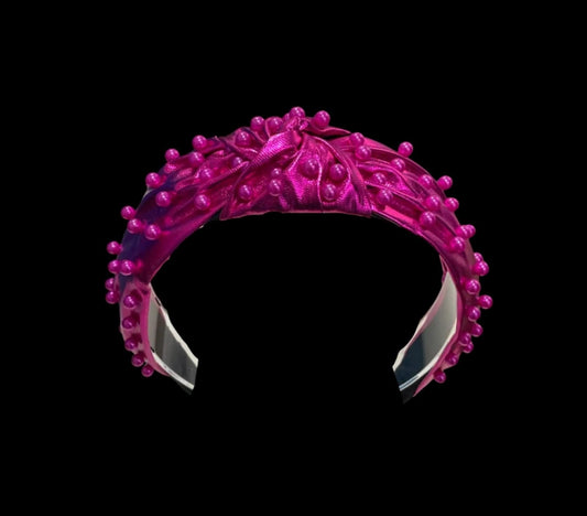 Fuchsia Satin Headband