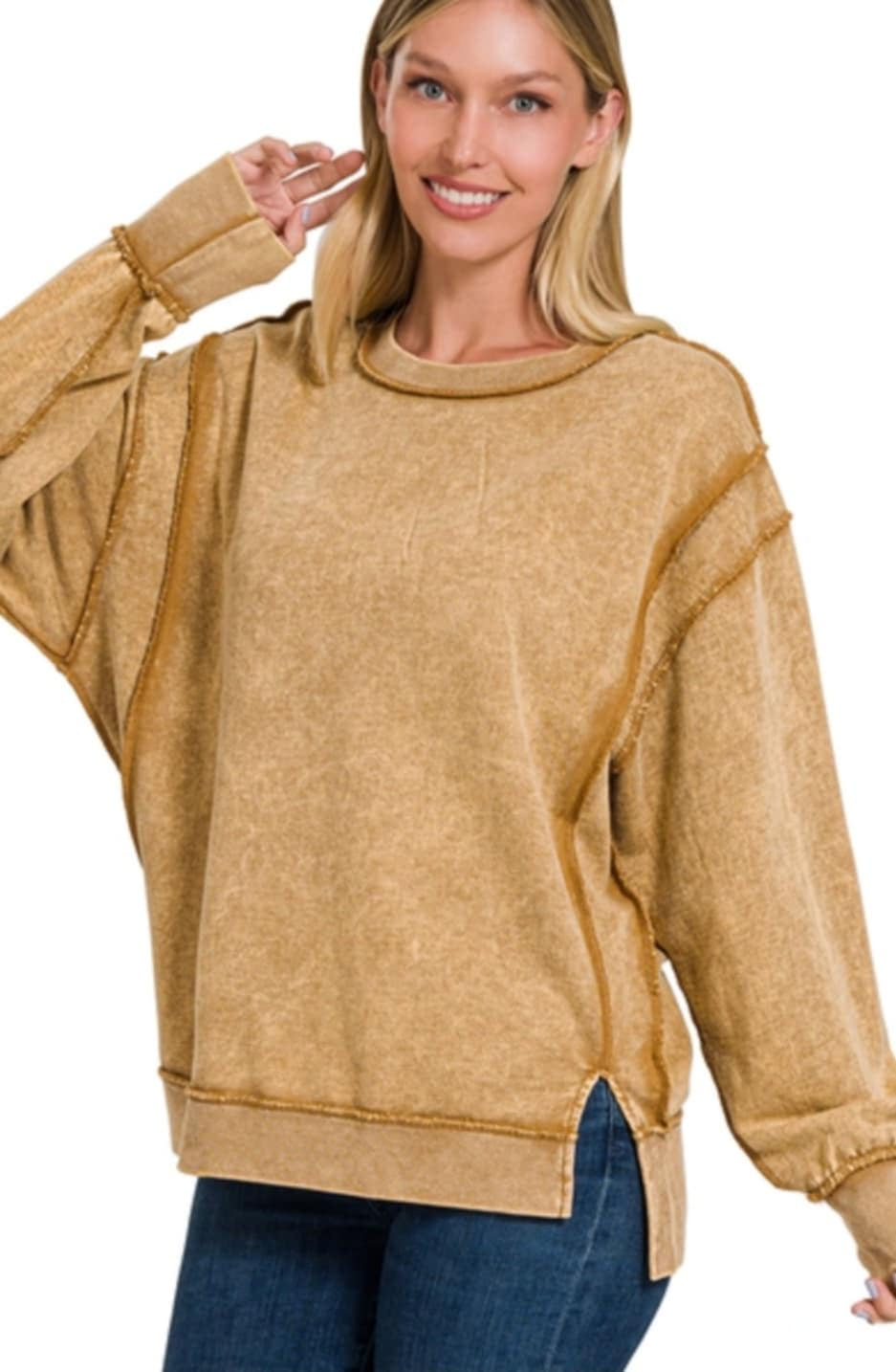 French Terry Sweatshirt - Camel