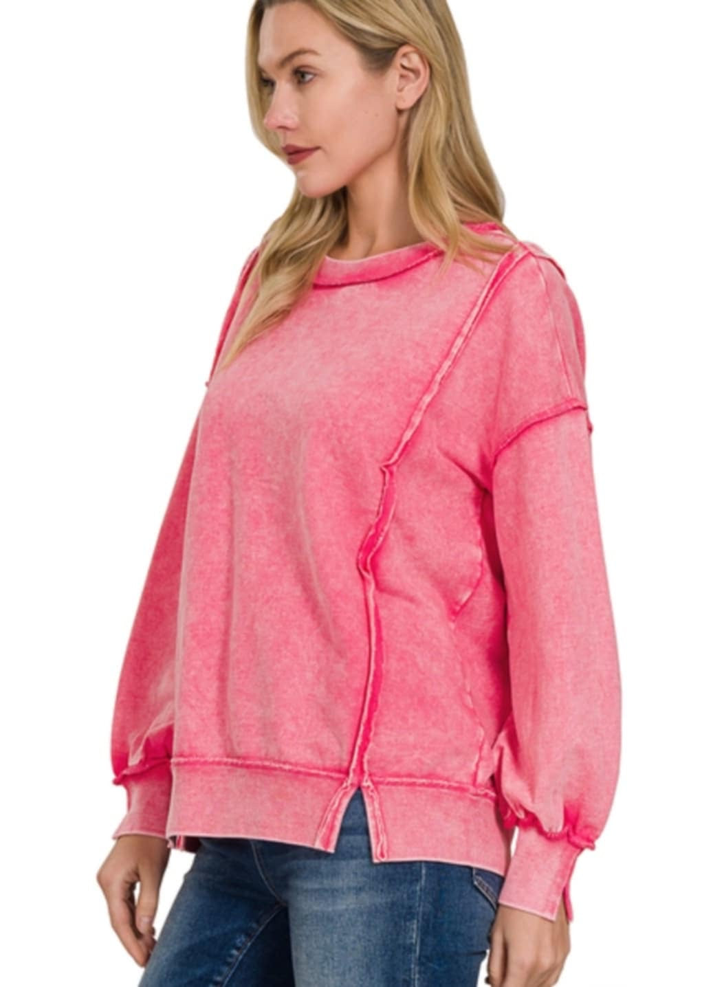 French Terry Sweatshirt - Fuchsia