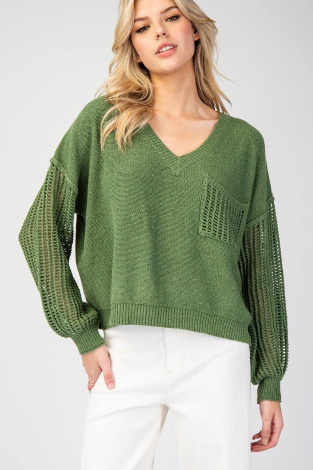 Dry Herb Open Knit Sweater