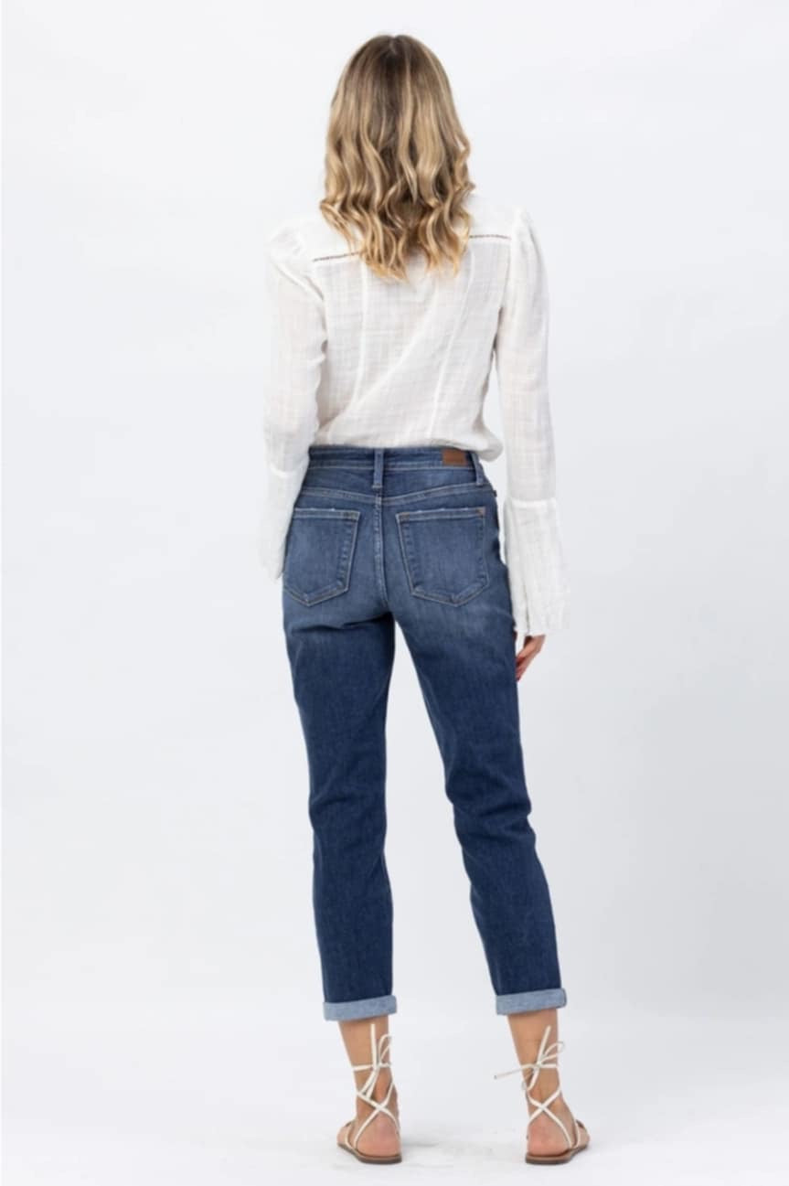 Judy Blue MR Cuffed Boyfriend Jeans