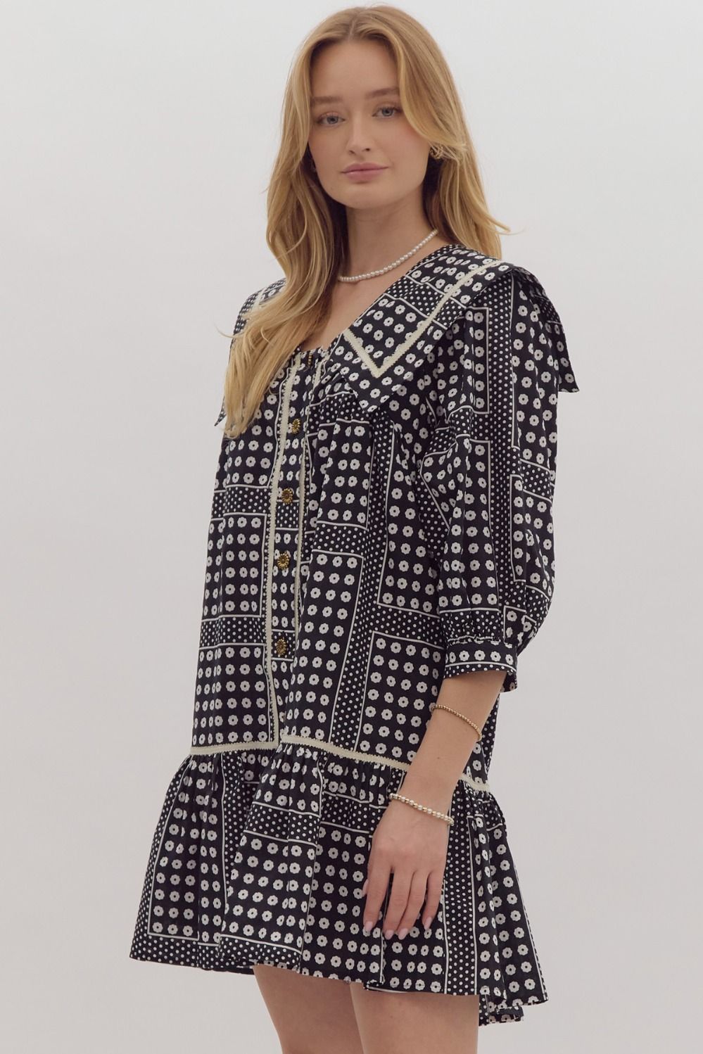 Lattice Print Dress