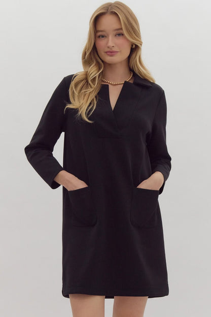 Black Collar Neck Dress