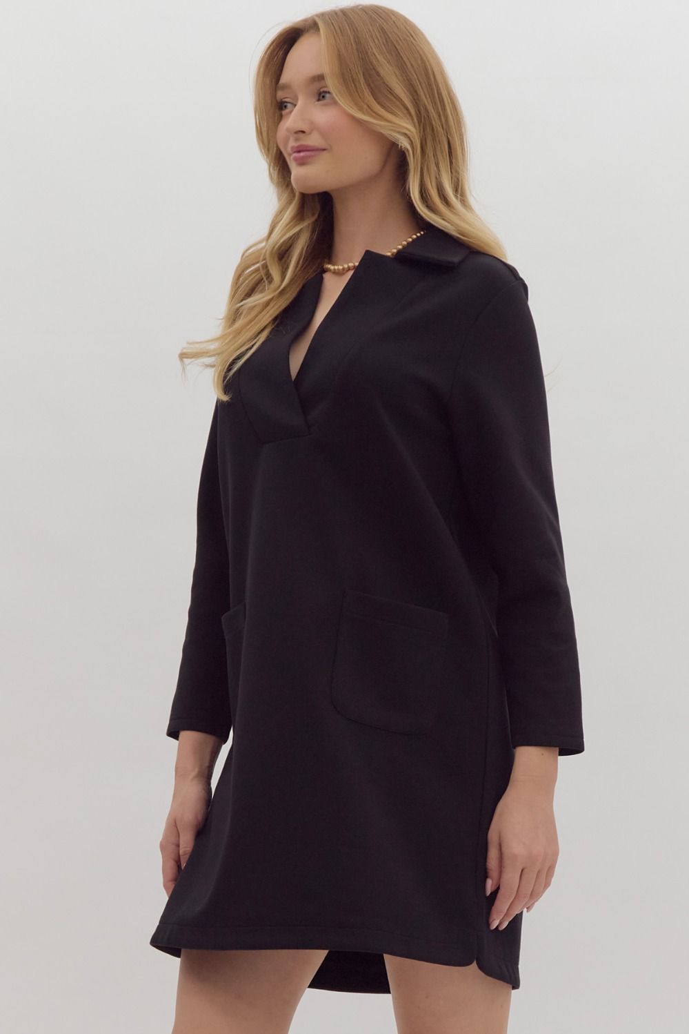 Black Collar Neck Dress