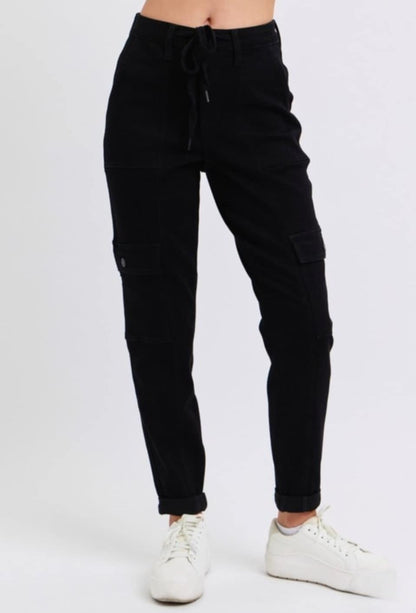 Judy Blue Cargo Black Jogger Jeans