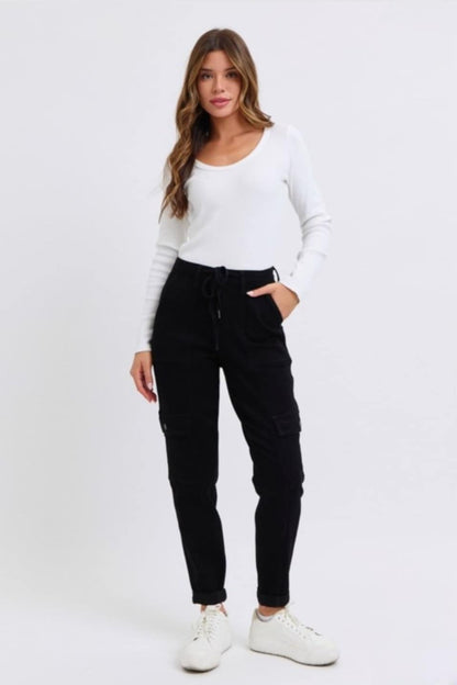 Judy Blue Cargo Black Jogger Jeans