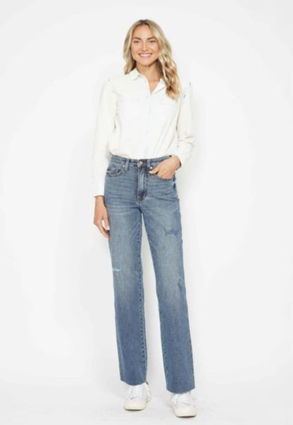 Judy Blue HW Tummy Control Straight Leg Jeans